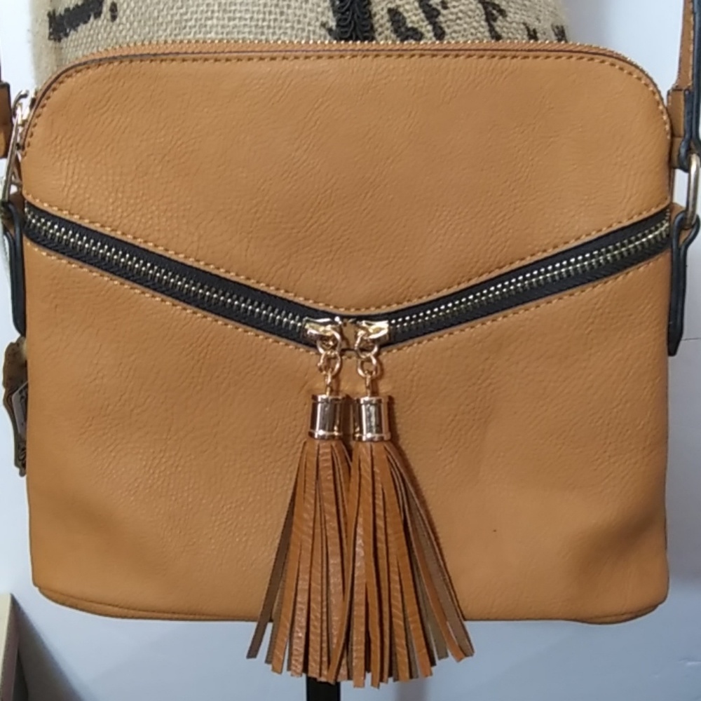 ALYSSA CROSSBODY BAG LEAD FREE& VEGAN LEATHER - Picture 2 of 8